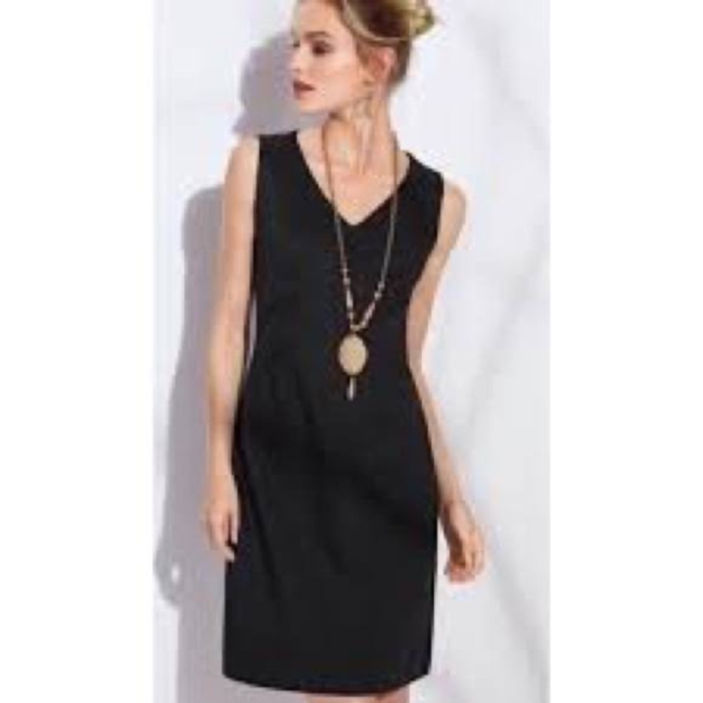 Cabi After Five Dress Black Front Wrap Sleeveless #497 Rayon Knit EUC; Size L